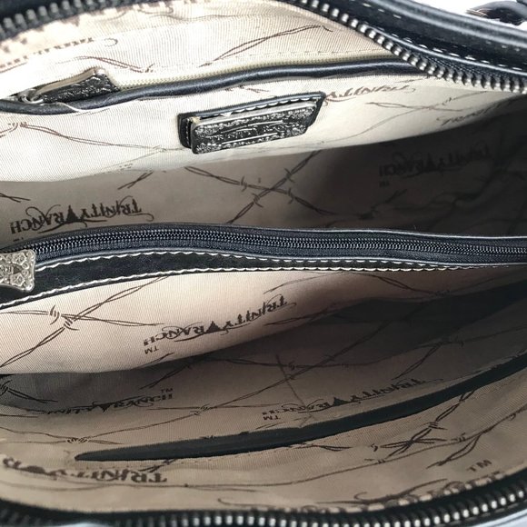 TRINITY RANCH Teal Tooled Genuine Leather Bag - Picture 14 of 15